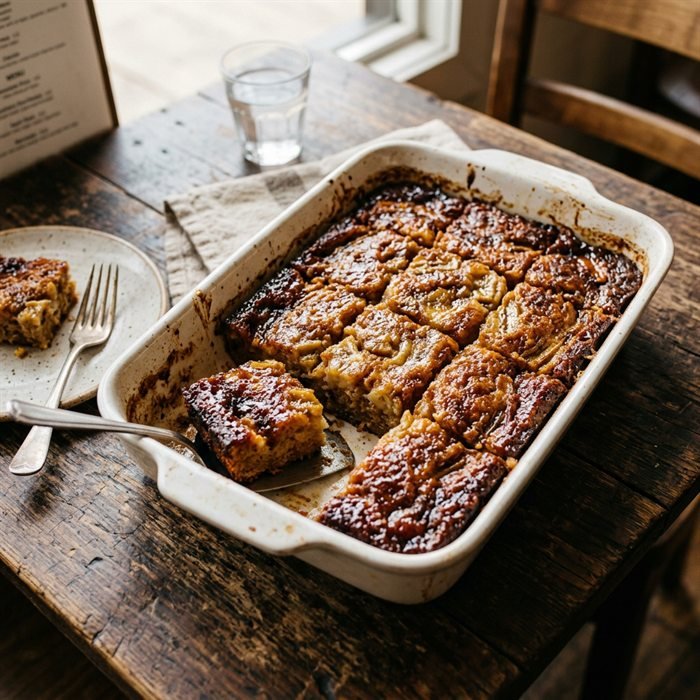 Golden banana bake dessert